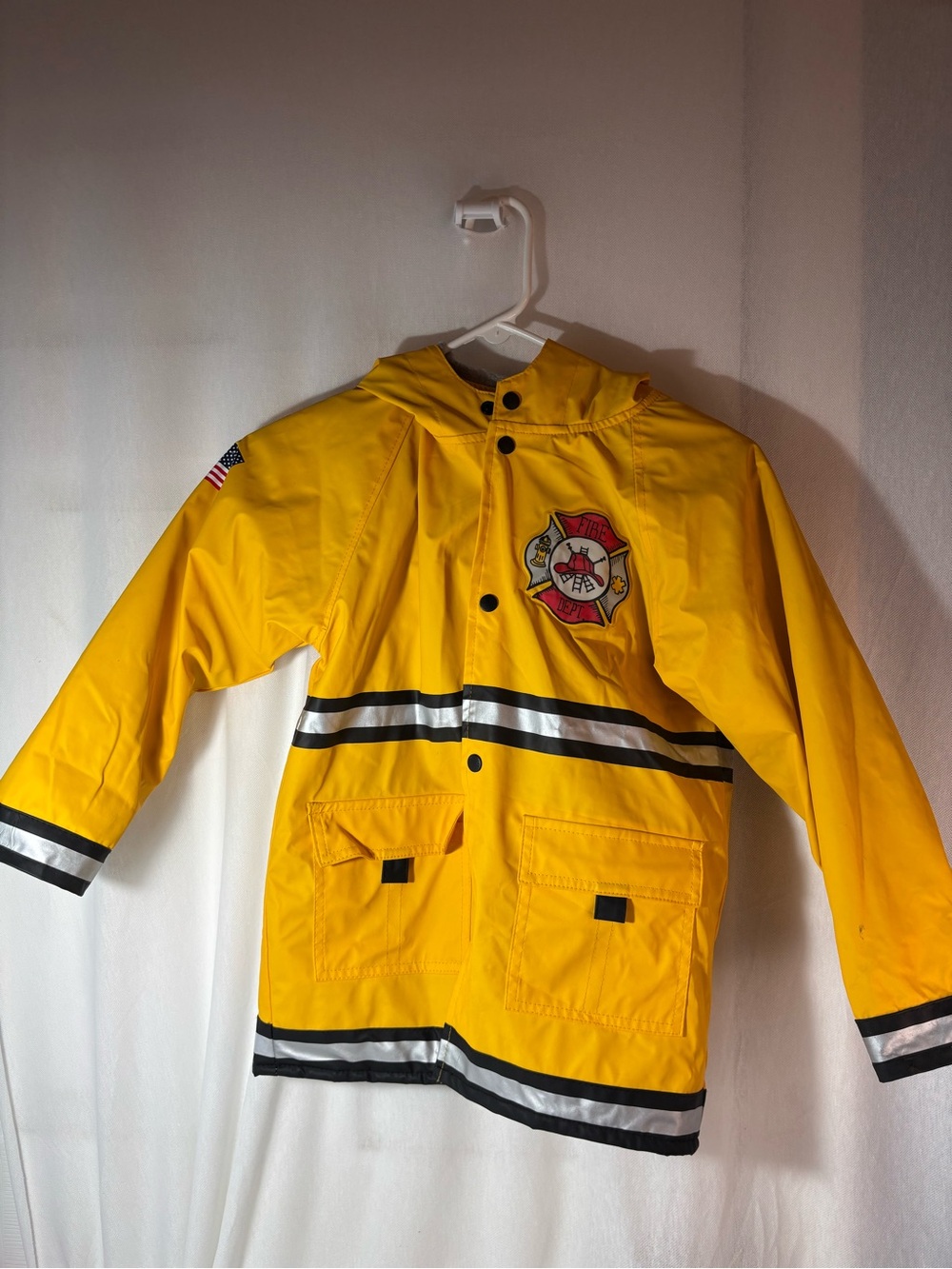 Kids Yellow Firefighter Rain Jacket with Reflective Stripes Western Chiefs sz. 7
